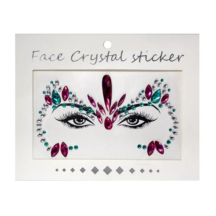 3D Rhinestone Bright Face stickers for festival Glitter Makeup Jewelry Sticker on Face crystals Gems jewels diamonds decoration