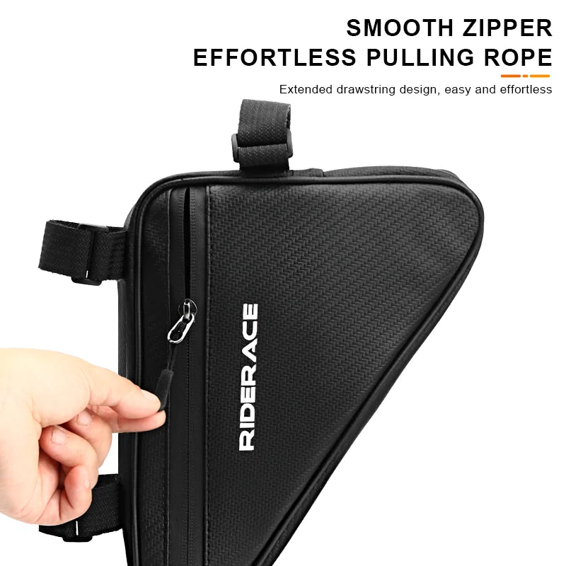 RIDERACE Waterproof Cycling Tube Bags 1.5L MTB Road Bike Triangle Bag Cycling Frame Front Bags Repair Tools Pannier Bicycle Bag
