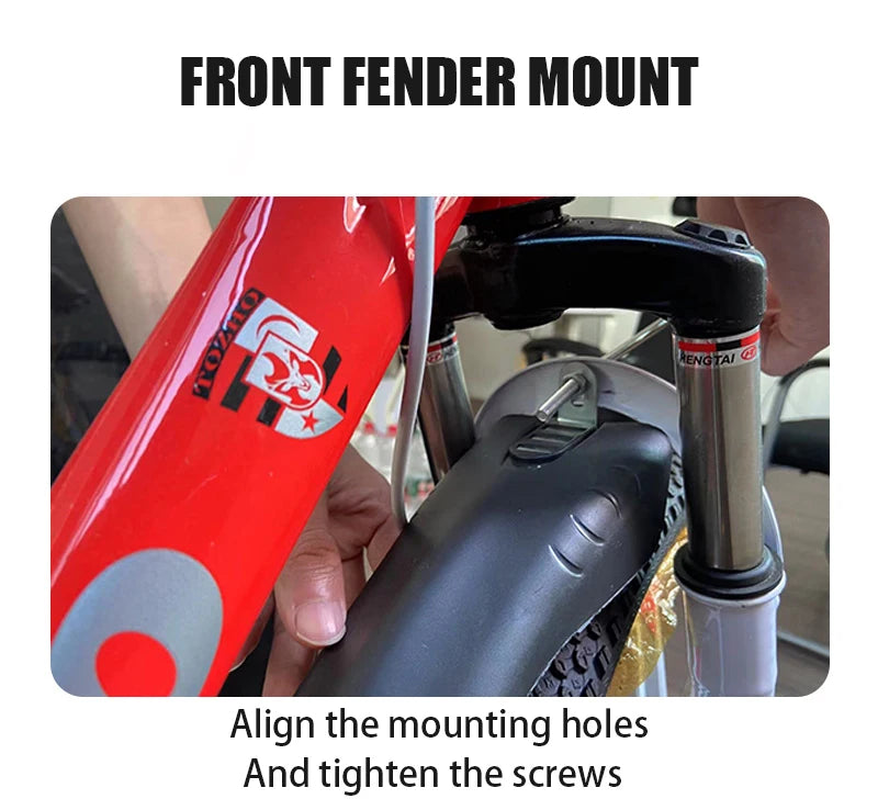 2pcs Bicycle Fenders Splash Fender Guard Set Mountain Bike Rear Front Mudguard Cycling Riding Accessories For 20/22/24/26 Inch