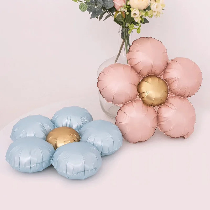 Matte Flower Aluminum Film Balloons Baby 1st Birthday Party Decor Kids Boy Girl Baby Shower Supplies Toy Balloon Wedding Ballons