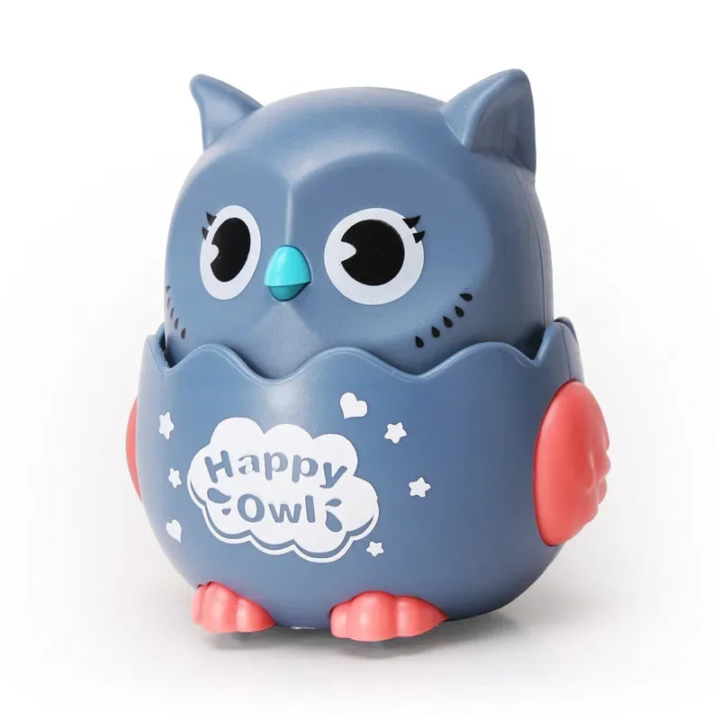 Kids Classic Wind Up Interactive Owl Shaped Press Mechanical Sliding Toys Toys for Boys Girls Birthday Xmas Gift