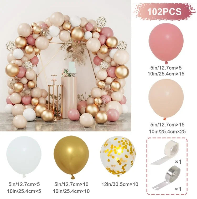 Blush Retro Pink Ivory White Balloons Garland Arch Kit for Birthday Party Wedding Baby Shower Decorations Party Supplies