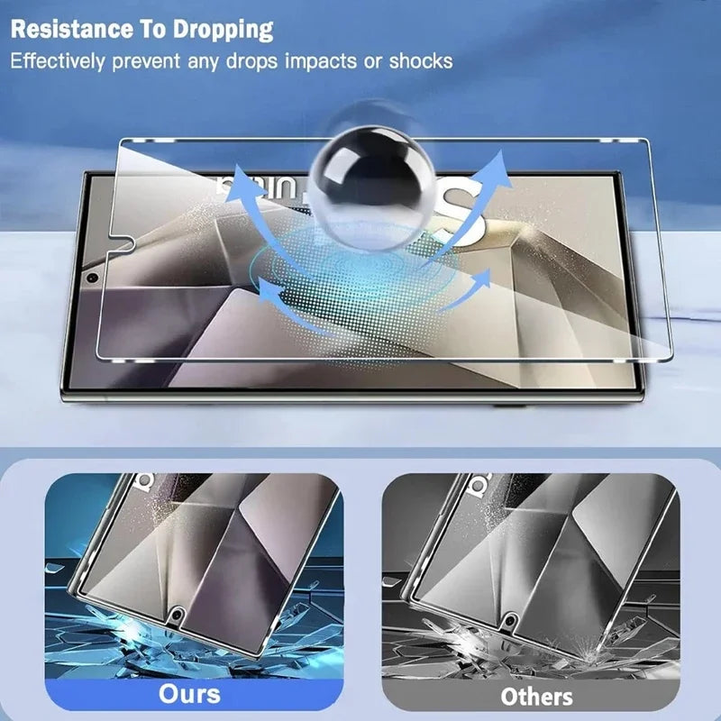 4PCS Tempered Glass For Samsung Galaxy S24 Ultra S24+ Plus Fingerprint Unlocking Screen Protector S24Ultra Protective Glass