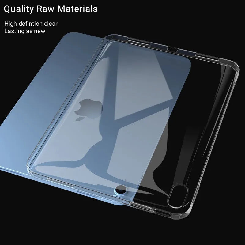 For iPad 10th/9th Case Ultra Thin Transparent Protective Case for iPad Air 5/4 Soft Silicone Cover for pro 11 2022 2021 Funda