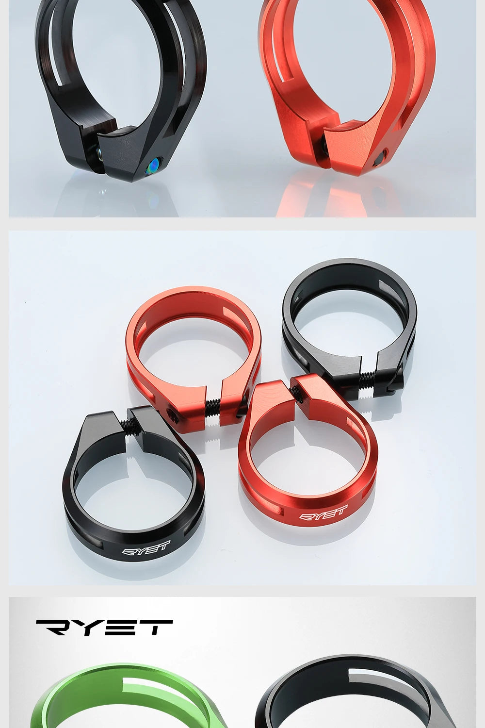 Ryet Ultralight Bike Bicycle Seat Post Clamp CNC Aluminum Alloy Cycling Saddle Seat Post Clamp for 27.2/30.8/31.6mm Bicycle Part