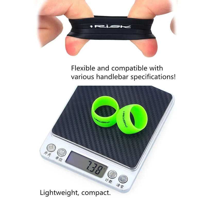 Risk 1 Pair Road Bike Handlebar Strap Fixed Ring, Silicone Non-Slip Bicycle Handlebar Tape Fixing Ring, Anti-Slip Rubber Sleeve