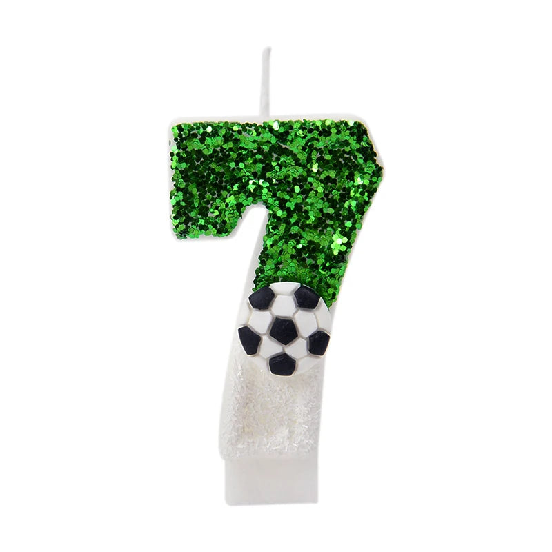 0-9 Number Soccer Cake Candles Kids Sports Theme Football Birthday Party Decoration Favors Cupcake Topper Cake Decor Supplies