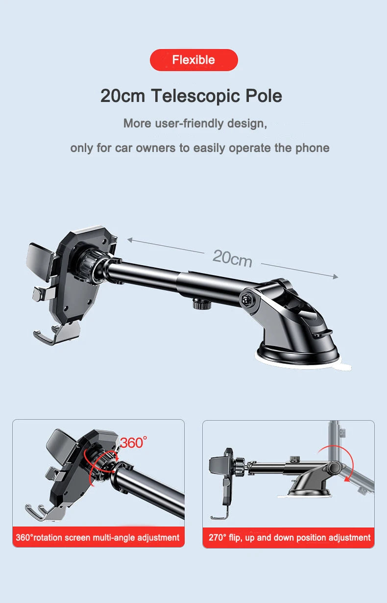 Universal Sucker Car Phone Holder 360° Windshield Car Dashboard Mobile Cell Support Bracket for 4.0-7 Inch Smartphones