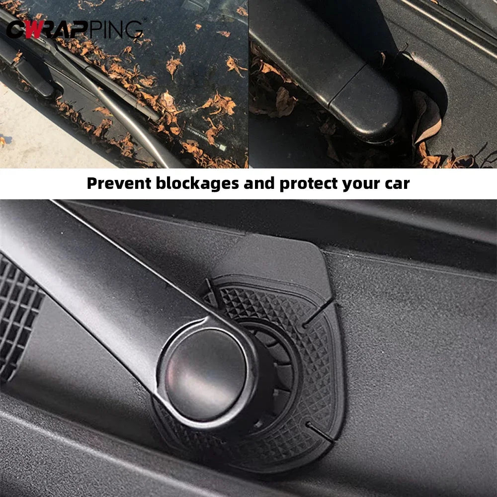 2Pcs Car Windshield Wiper Hole Protective Cover Dustproof Bottom Sleeve Leaves Debris Prevention Cover for Car Accessories