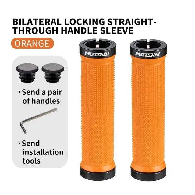 MOTSUV Bicycle Handle Bar Grips MTB Bike Soft Double-sided Locking Handlebar Cover Plug Rubber Non-slip Cycling Accessories Part