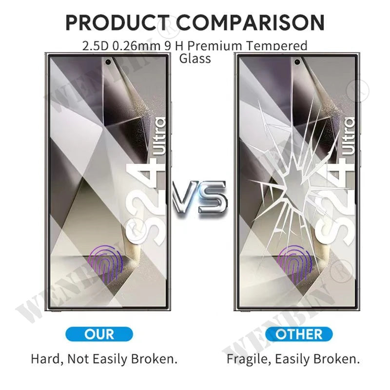 3 Pcs Tempered Glass For Samsung Galaxy S25 S24 S23 S22 Ultra Plus FE A16 A35 A36 A55 A56 Screen Protector Full Protective Glass