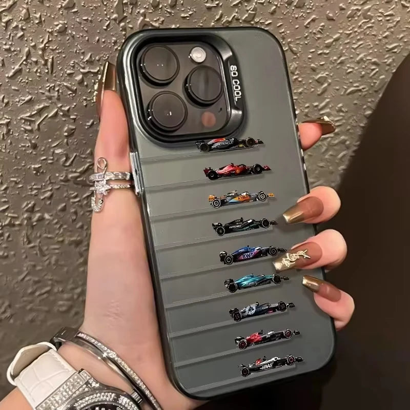Fashion Luxury Formula Racing Pattern Phone Case For iPhone 17 Air 16 Pro Max 15 14 Plus 13 12 11 Shockproof Silicone Back Cover