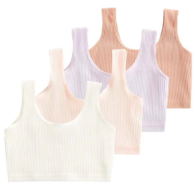 4 Pcs/Lot Teen Girl Sports Bra Kids Top Camisole Young Puberty Small Training Bra For 8-16 Years Girls Training Bra