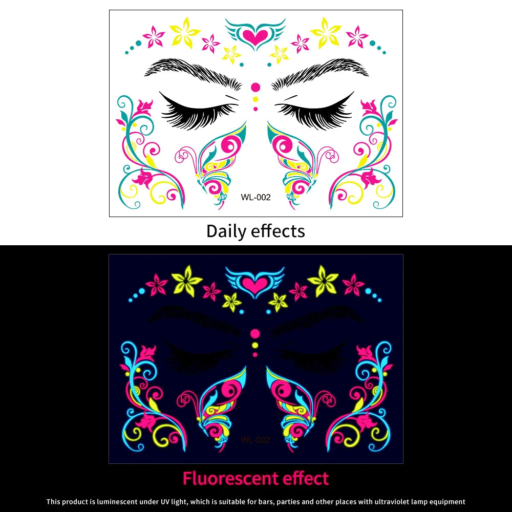 3D Face Eyes Party Makeup Tattoo Sticker Acrylic Diamond Rhinestones Sticker Self-adhesive Mixed Crystal Face Decoration Sticker