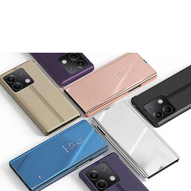 Smart View Mirror Flip Case For Samsung Galaxy A55 A35 A25 A05S A14 A54 A34 A24 5G 4G Cover Stand Fold Capa Fundas Shell Coque