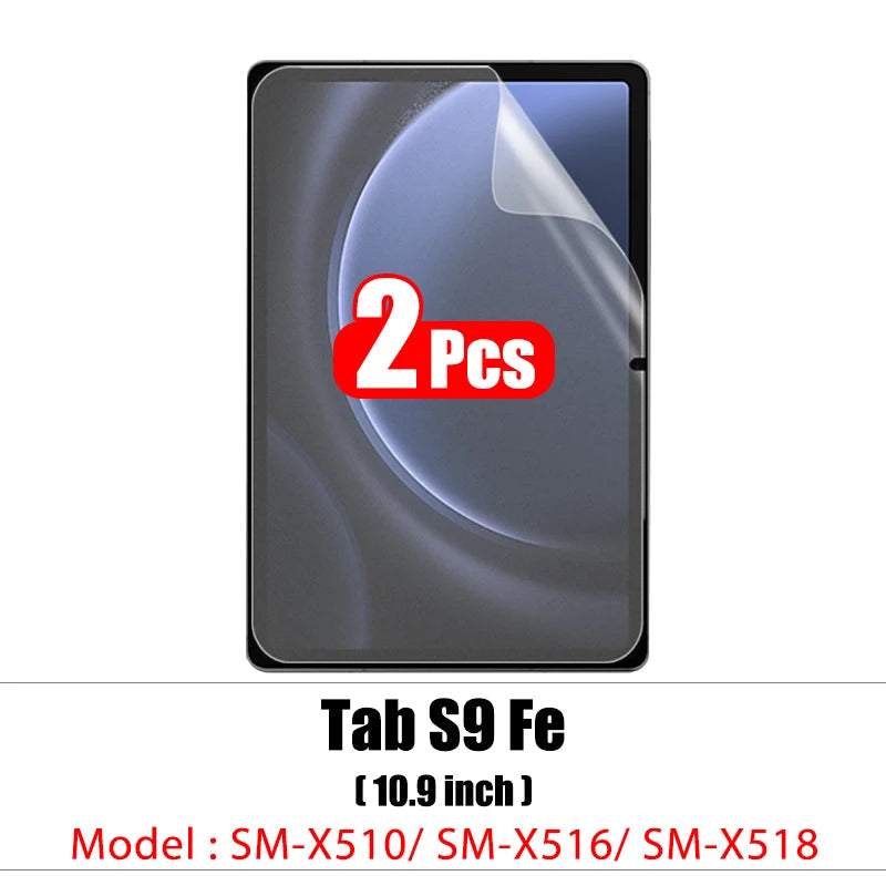 2pcs Pet Screen Protector For Samsung Galaxy Tab S7 Fe S9 Fe A9 Plus S6 Lite S7 S8 S9 A8 Plus Protective Clear Film No Glass