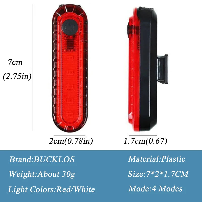 2PCS Bike Taillights USB Rechargeable Rear Lamp Ultra Bright Tail Light 220mAh LED Waterproof Riding Warning Red Bicycle Light