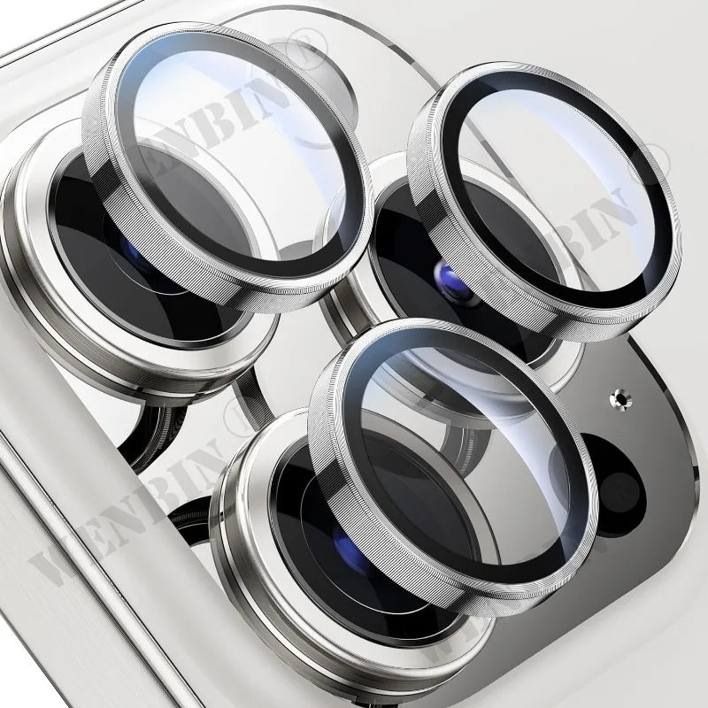 2 Pcs Camera Lens Protector For iPhone 16 15 14 13 12 11 Pro Max Plus Mini Diamond Metal Protective Glass For iPhone Lens