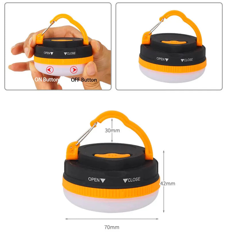 LED Lantern Portable Camping Light 3 Lighting Modes Camplights Hanging Rechargeable Outdoor Tent Home Emergency Lamp with Magnet