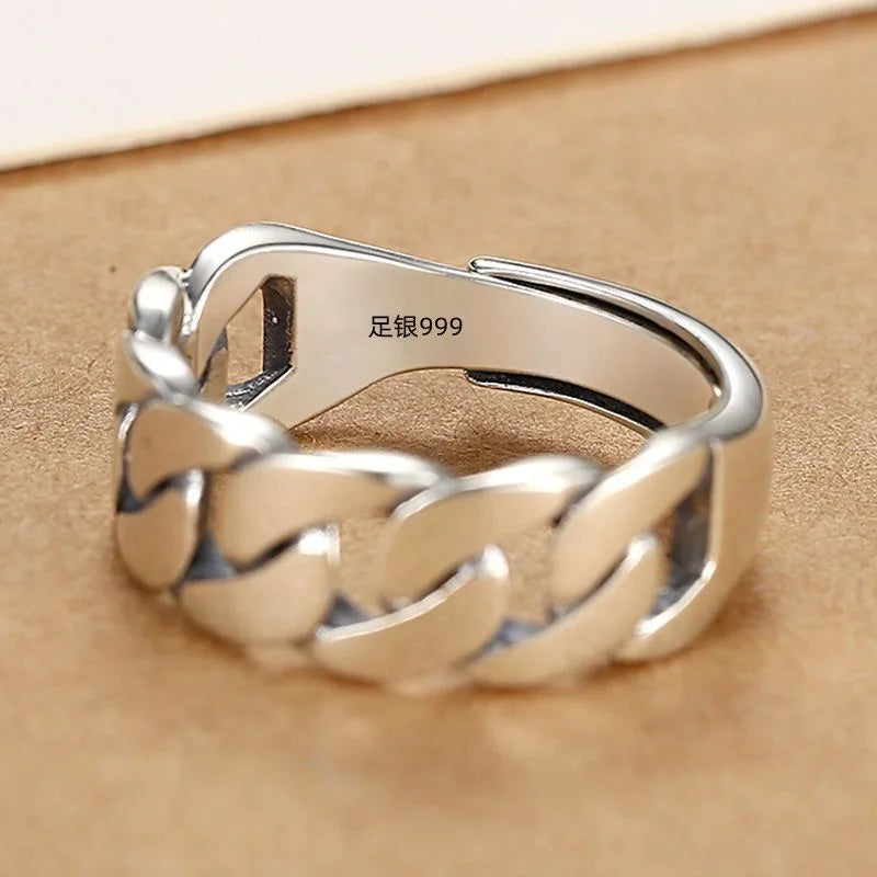 925 Sterling Silver Rings for Women Men Couple Minimalist Handmade Simple Heart Ring Party Jewelry Gift Prevent Allergy