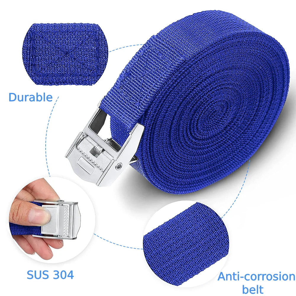 10PCS Reusable Lashing Straps with Buckles (Antirust Alloy),Adjustable Cam Buckle Tie Down Cinch Strap