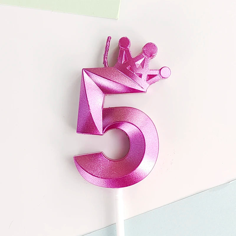 Happy Birthday Cake Crown Digital Candle Crown Children's Party Decoration Ornaments Opera Digital Celebration Candle