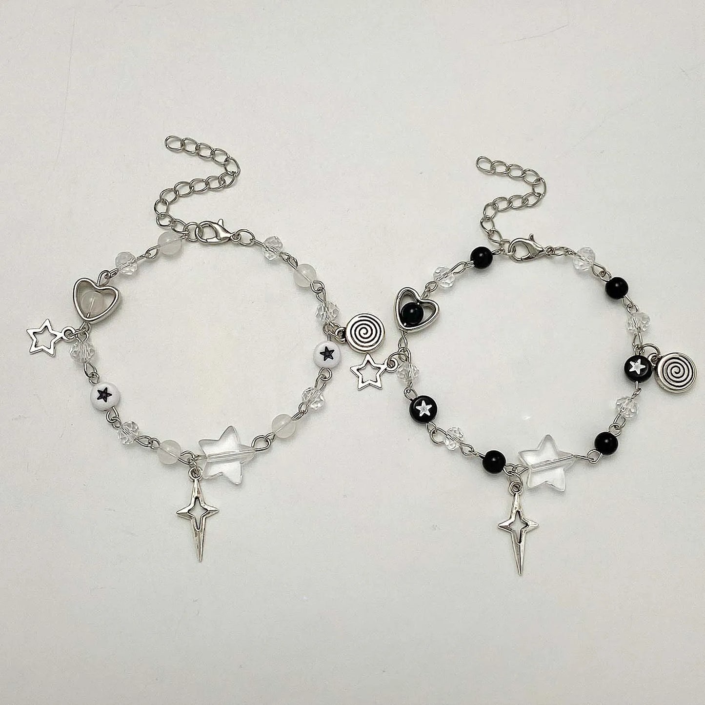 Fashion Couple Beads Bracelets Love Heart Star Handmade Y2K Charm Anime Beaded Kawaii Friendship Couple Bracelet Jewelry