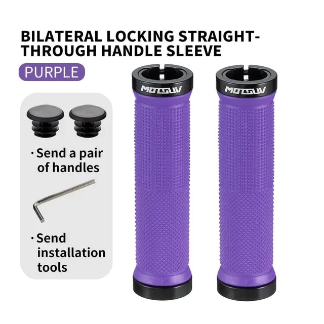 MOTSUV Bicycle Handle Bar Grips MTB Bike Soft Double-sided Locking Handlebar Cover Plug Rubber Non-slip Cycling Accessories Part