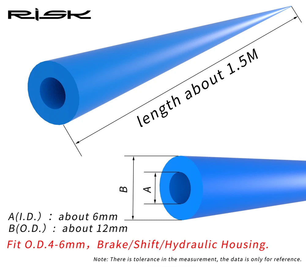 RISK 1.5M/lot Bike Frame Internal Housing Damper 6mm Foam Sleeve Bicycle Cable Dampener MTB Road Bike Shift/Brake/Hydraulic Tube