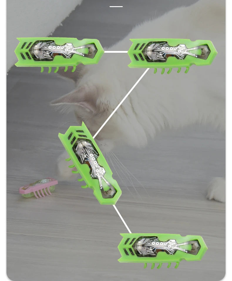 Mini Electric Bug Pet Dog Cat Toy Interactive Cute Ladybird Beetle Animal Shape Cat Toys Walking Insect Cat Playing Supplies
