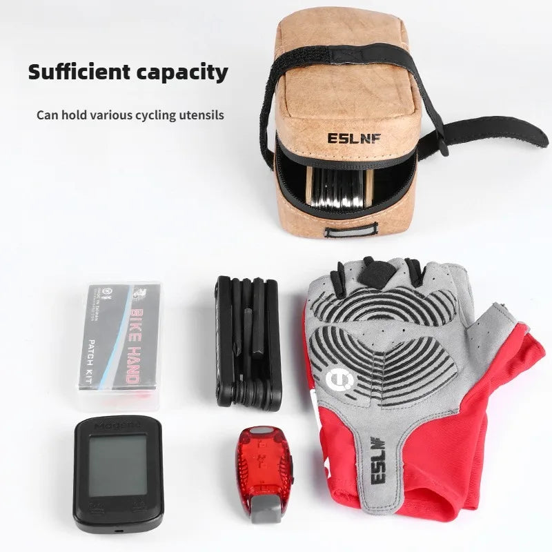 ESLNF Bicycle Bag Tail Rear Cycling Rear Seat DuPont paper Waterproof Saddle Bag MTB Road Bicycle Storage Bag Bike Accessories