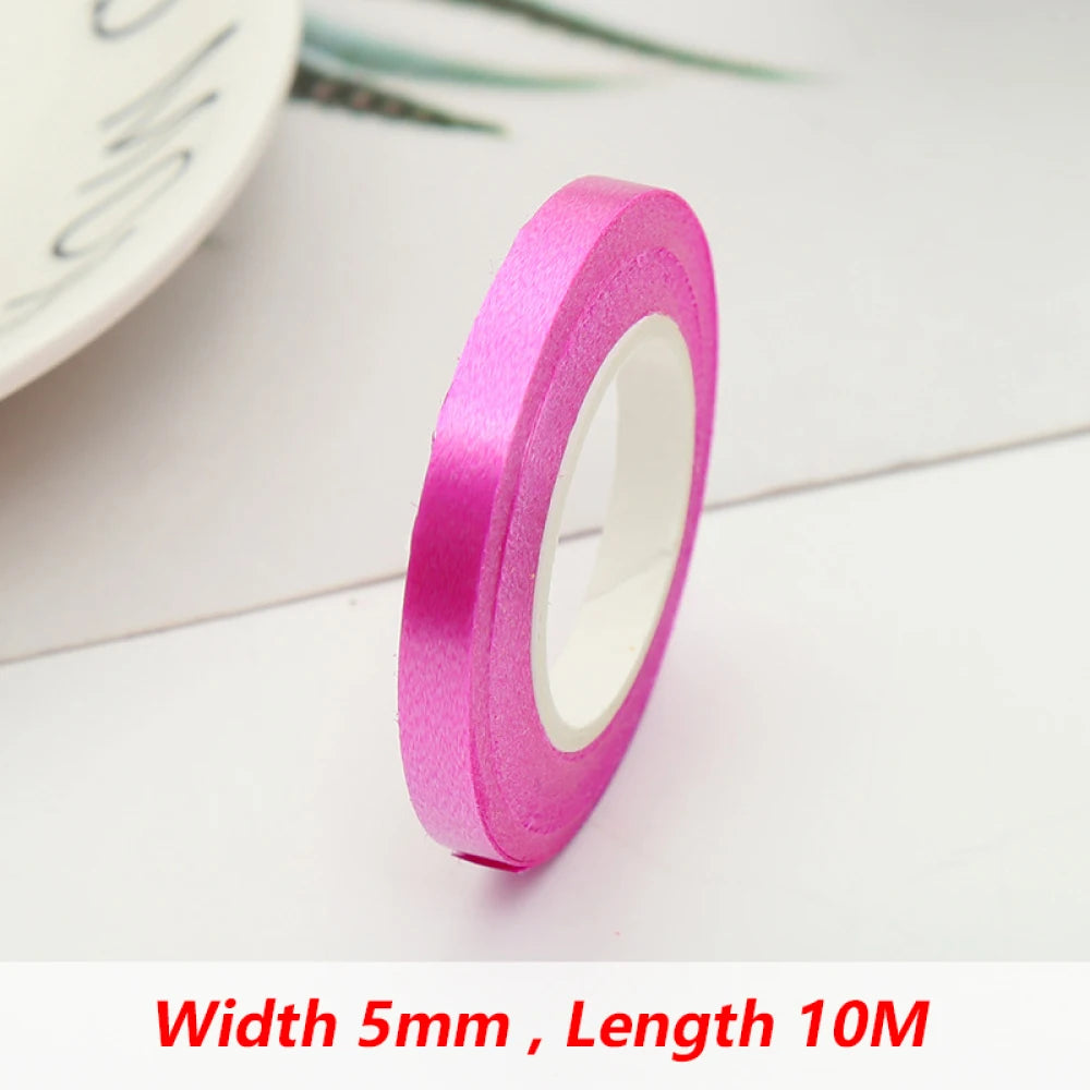 10Meter/Rolls 5mm Balloon Ribbon Party Birthday Wedding Accessorie Laser Balloon Chain Satin Ribbons Crafts DIY Party Decoration