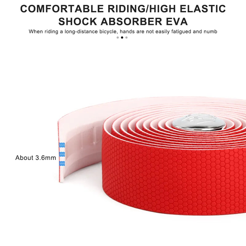 Bicycle Handlebar Tape With Bar End Plugs Non-Slip Shock Absorbing Ultralight Wear-Resistant Bike Handlebar Tape Cycling Strap