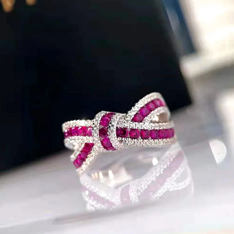 Gorgeous Finger Ring for Women Fashion Female Fashion Bright Zirconia Jewelry for Engagement Ceremony Party Accessories