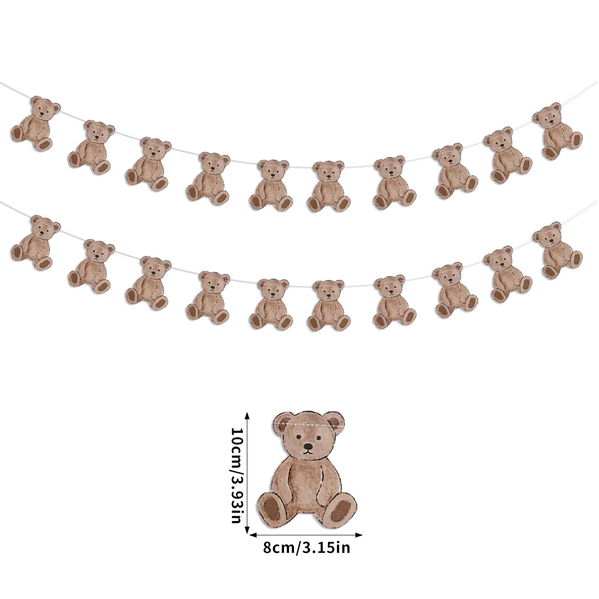 Bear Happy Birthday Banner Cute Bear Paper Birthday Bunting Banner Hanging Garland for Kids Baby shower 1st First Birthday Decor