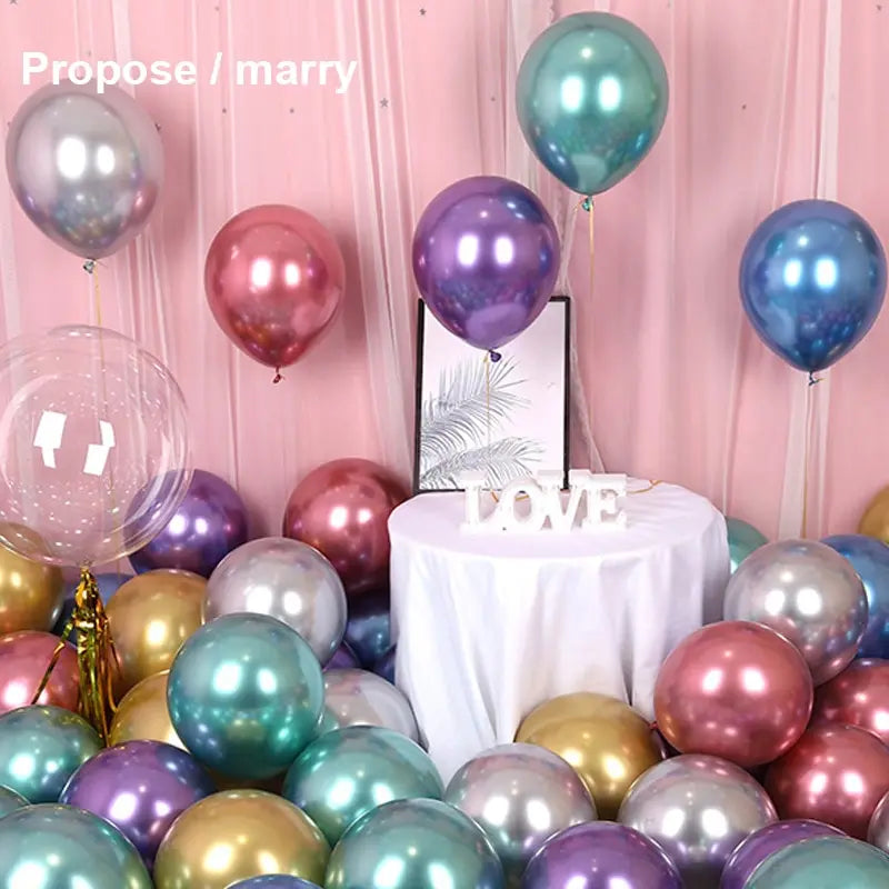 50pcs 10inch Metallic Latex Balloons Gold Silver Chrome Ballon Wedding Decorations Globos Birthday Party Supplies