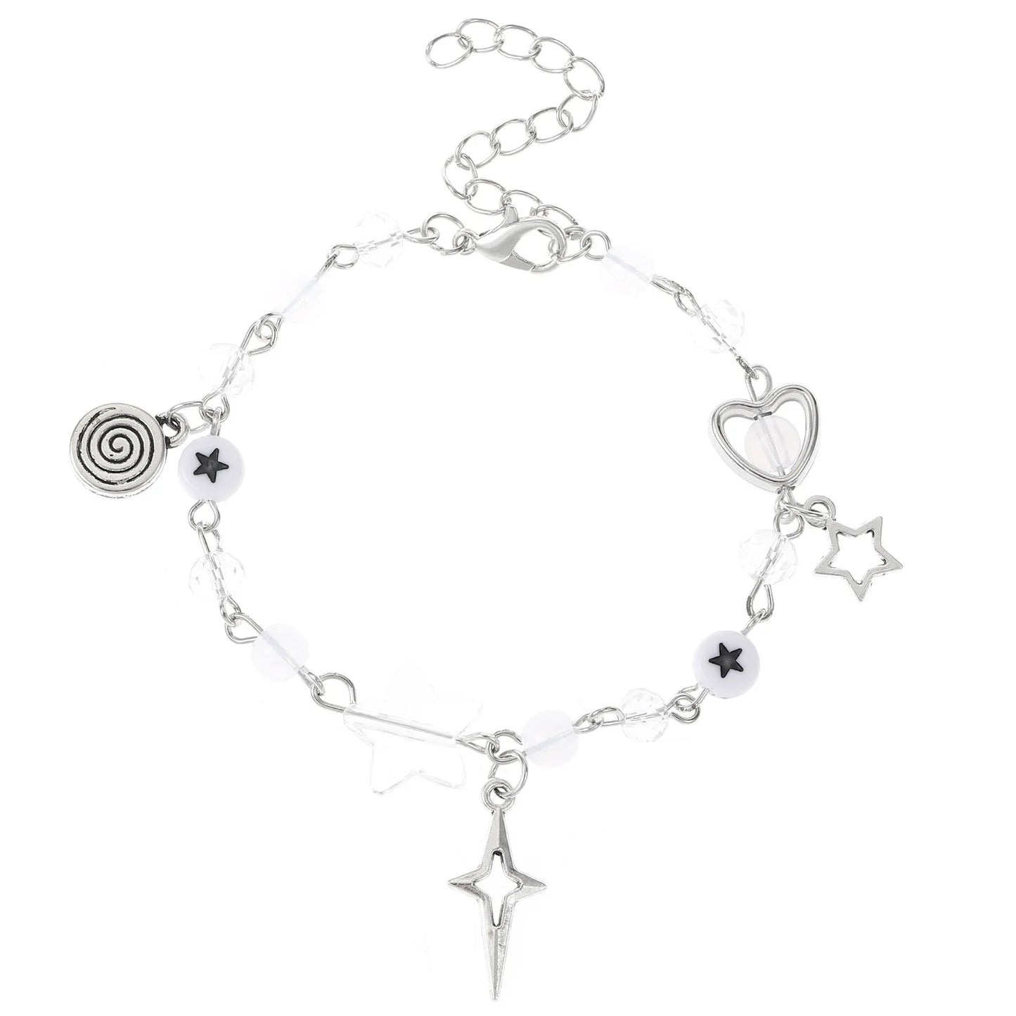 Fashion Couple Beads Bracelets Love Heart Star Handmade Y2K Charm Anime Beaded Kawaii Friendship Couple Bracelet Jewelry