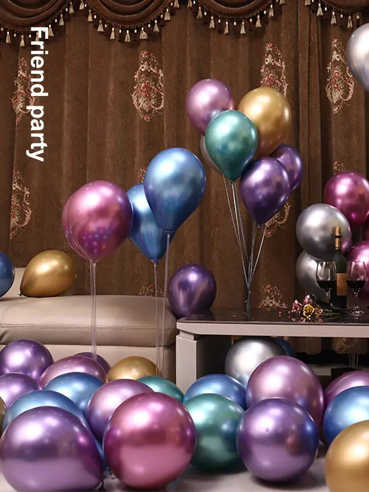50pcs 10inch Metallic Latex Balloons Gold Silver Chrome Ballon Wedding Decorations Globos Birthday Party Supplies