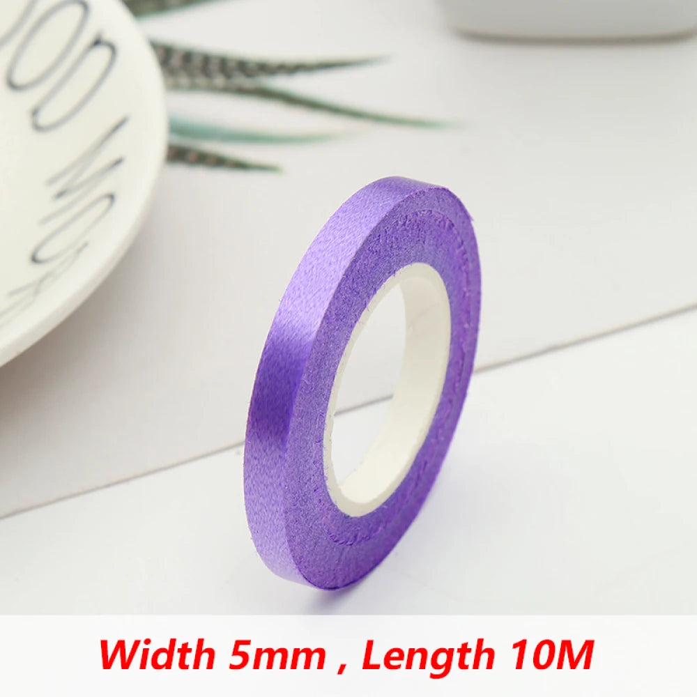 10Meter/Rolls 5mm Balloon Ribbon Party Birthday Wedding Accessorie Laser Balloon Chain Satin Ribbons Crafts DIY Party Decoration