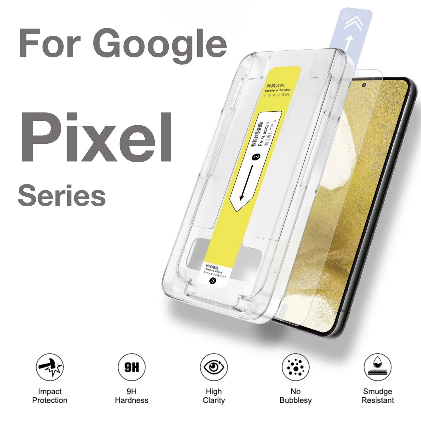 For Google Pixel 6a 7 7a 8 9 Pro 8Pro 8a 9Pro XL Screen Protector Tempered Glass Free Phone With Install Kit Remove Explosion