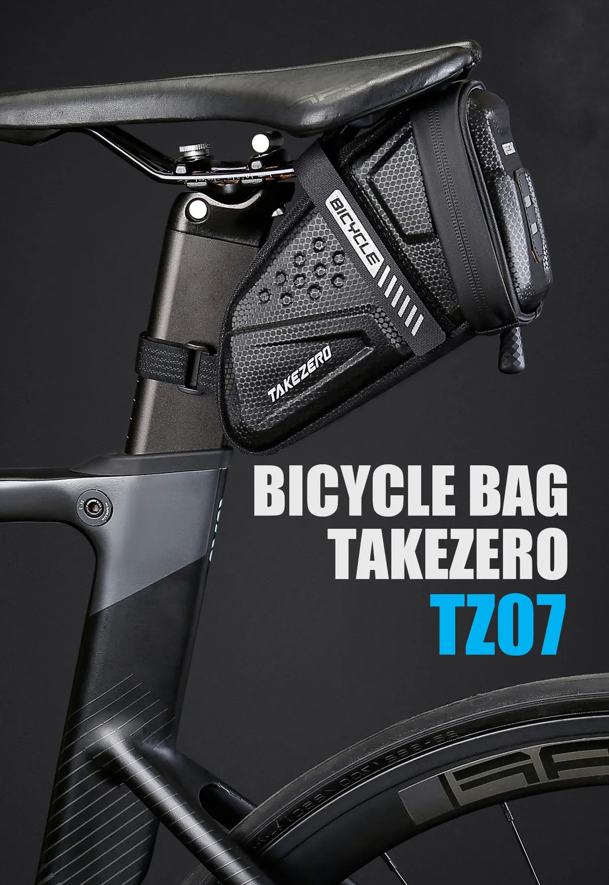 TAKEZERO TZ07 Bicycle Tail Bag Saddle Bag Mountain Bike EVA Hard Shell Road Bike Rear Bag Riding Equipment Accessories