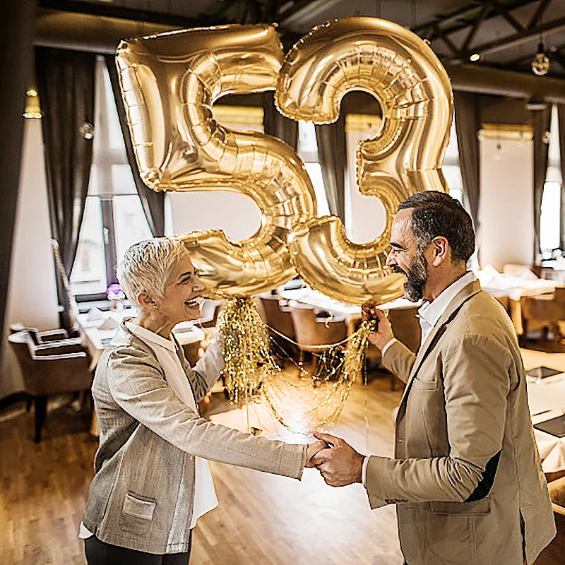 Gold Number Balloons 40 Inch Foil Balloon Adult Kids Birthday Anniversary Decoration Party Gold 0 1 2 3 4 5 6 7 8 9 Balloon