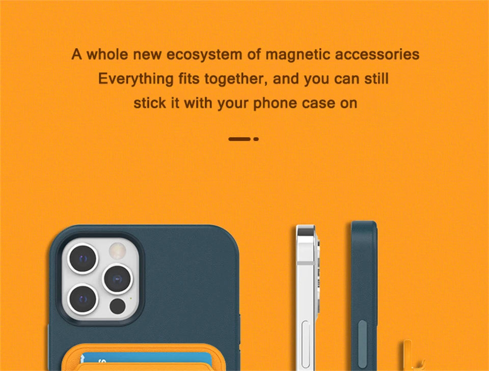 For Magsafe Magnetic Wallet Phone Case For iPhone 14 13 12 Pro Max Leather Card Holder Bag For iPhone 13 mini Cover Accessories
