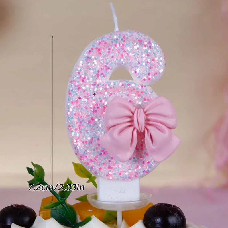 1st Birthday Candle Cake Topper Colours Creative Number 1 Candle Cute Pink Butterfly Digital Candle Birthday Wedding Party Decor