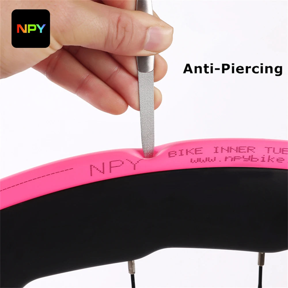 NPY 1Pcs Ultralight 28g Bike TPU Inner Tube 700X18 25 28 32 Road Bicycle TPU Material Tire 65mm Length French Valve