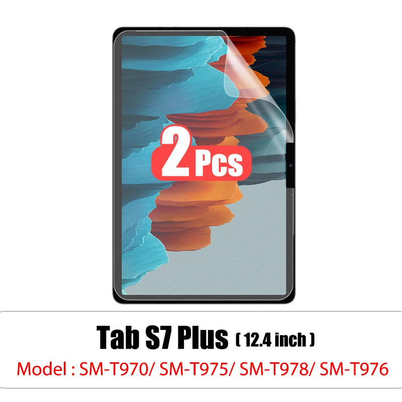 2pcs Pet Screen Protector For Samsung Galaxy Tab S7 Fe S9 Fe A9 Plus S6 Lite S7 S8 S9 A8 Plus Protective Clear Film No Glass