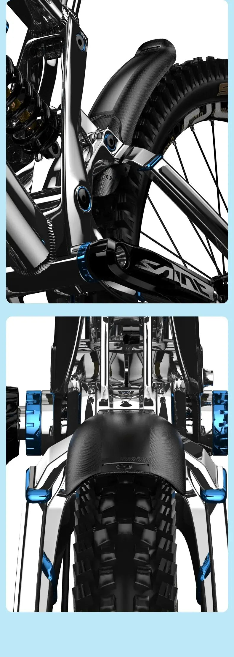 ENLEE Bike Mud Guard Bicycle Hard Shell Fenders Carbon Fiber Front/Rear Wheel Universal Mudguard MTB Bike Wings Mud Flaps Fender
