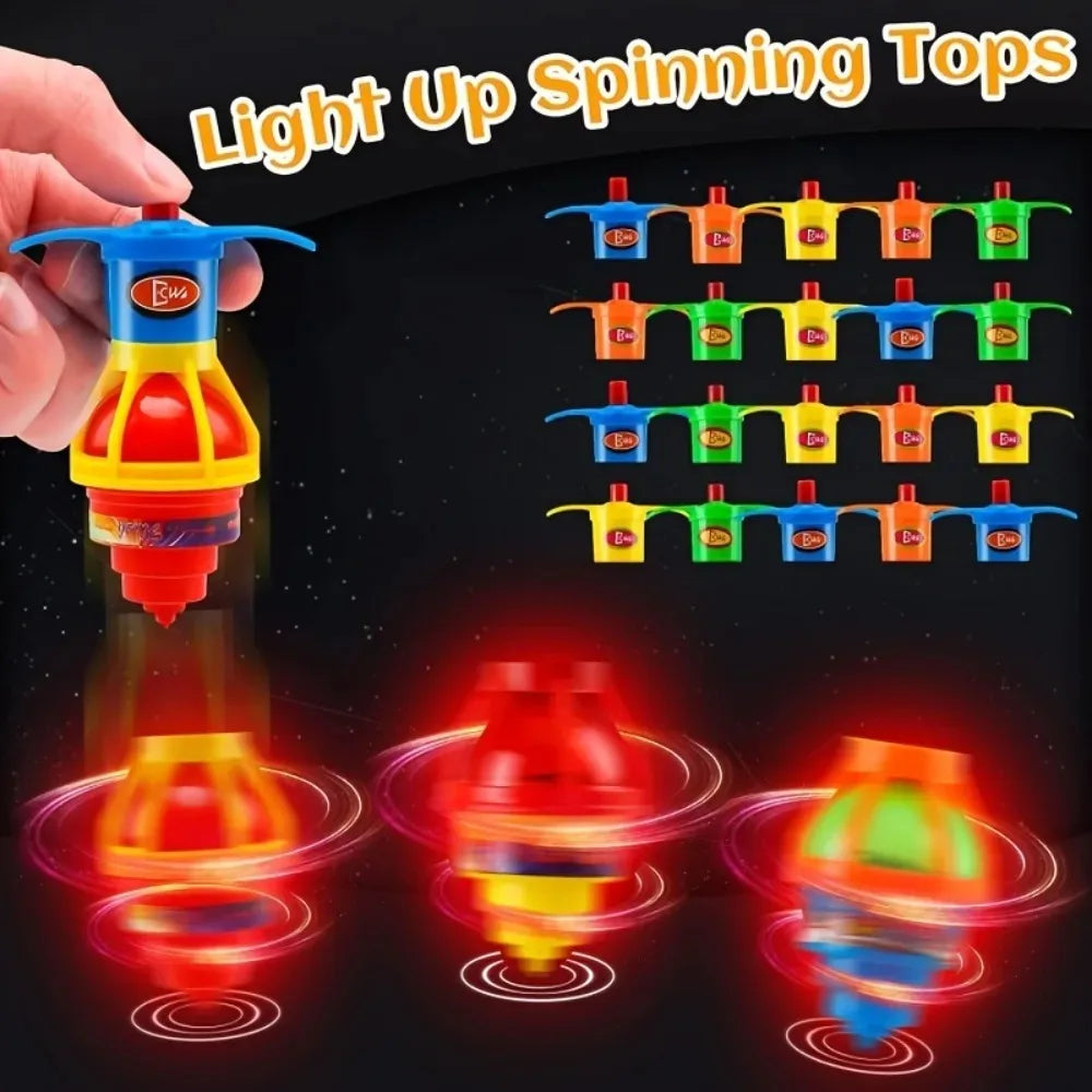 10Pcs LED Light Up Glitter Top Spin Toy - Perfect for Kids Birthday Party Favors, Easter Gift Fillers Classroom Prizes