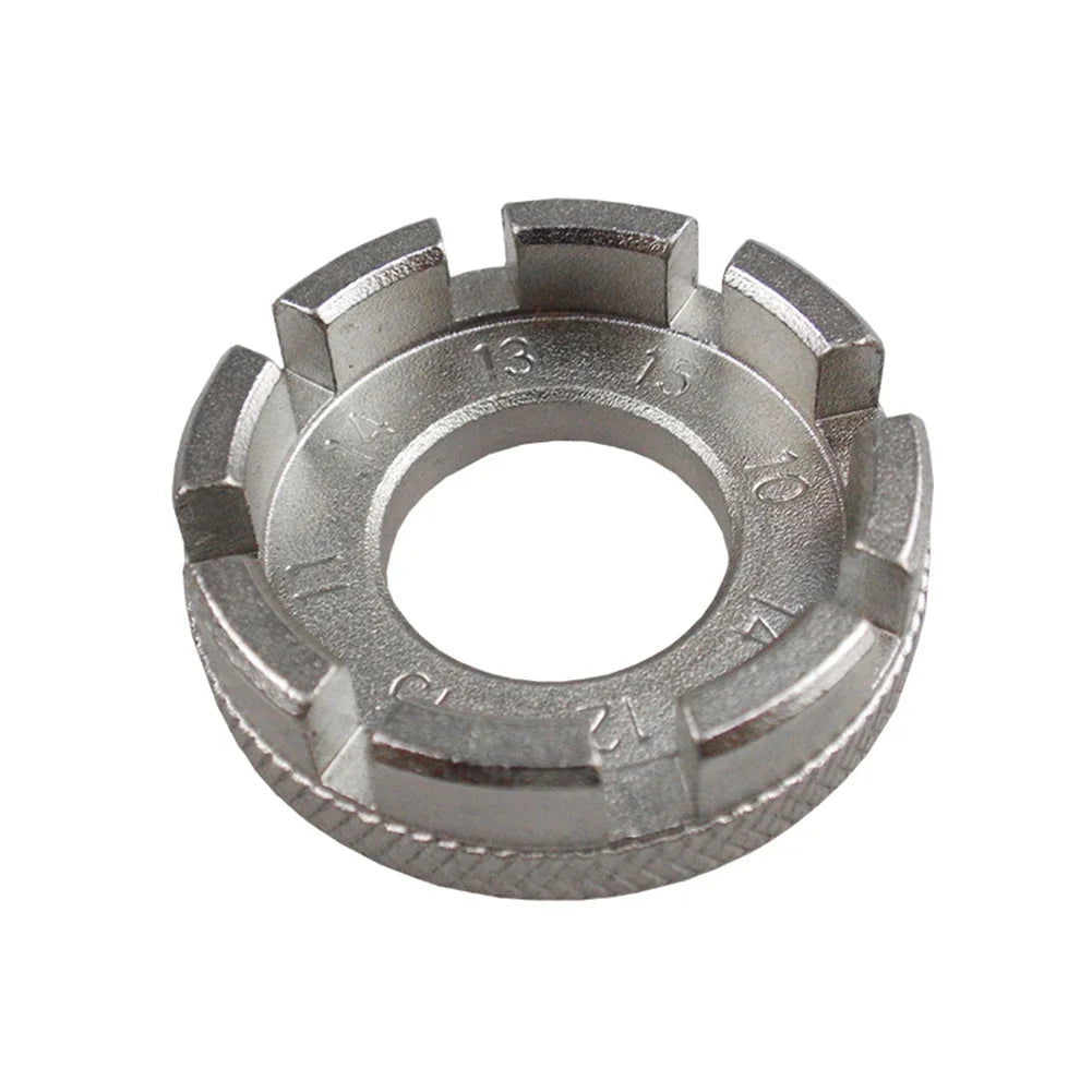 Bike Wheel Rim Wrench Mini Adjuster Spanner 8 Way Groove Bicycle Spoke Tension Wrench Bike Demolition Axis Repair Tools