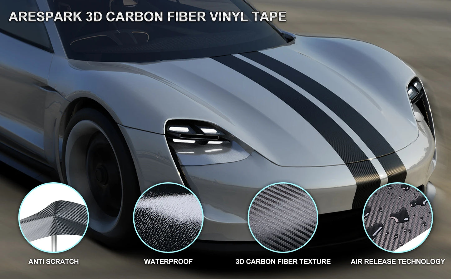 1-10m Nano Carbon Fiber Car 3D Tape Sticker Door Mirror Paste Protector Strip DIY Protection Protective Film Waterproof Adhesive